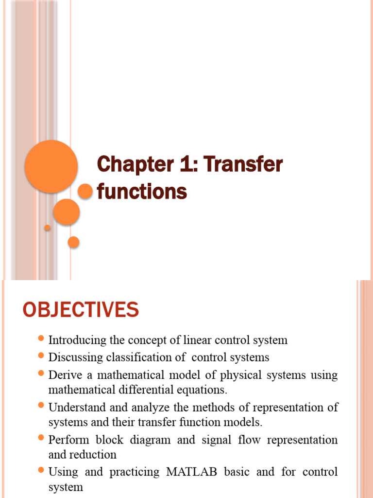 Chapter 1 - Transfer Function | PDF | Control Theory | Laplace Transform