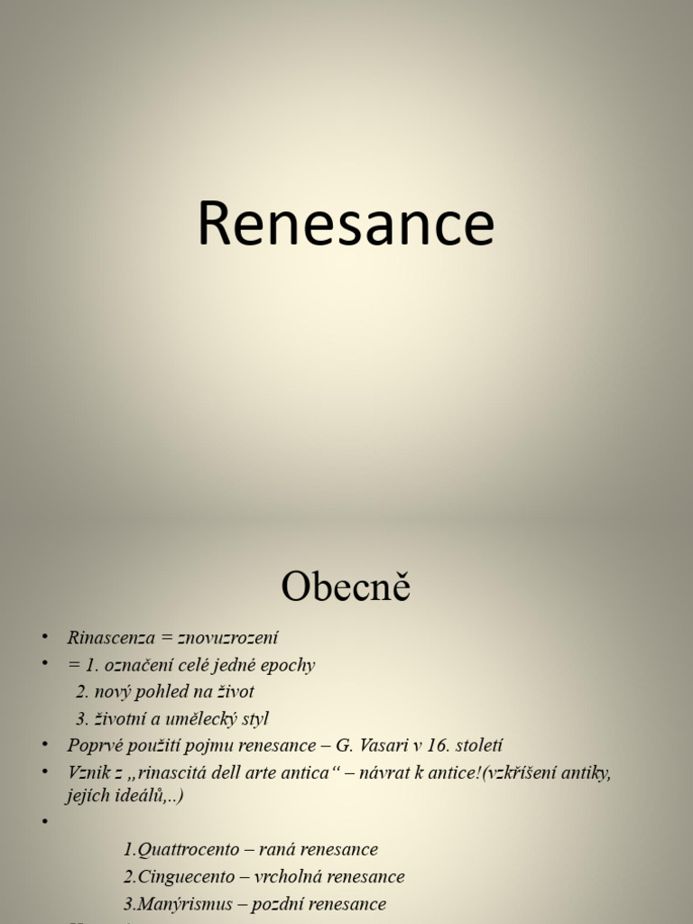 Renesance - Kopie | PDF