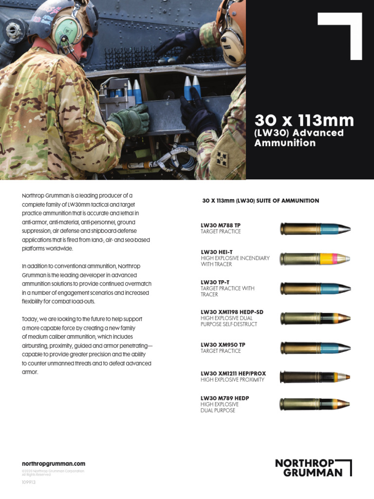 Northrop Grumman 30mm Ammunition Overview | PDF | Ammunition | Shell ...