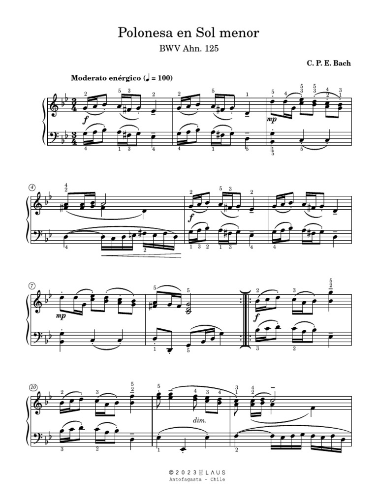 Polonesa Sol Menor | Download Free PDF | Johann Sebastian Bach | Bach ...