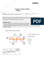 Evaluación Control N°1 - I° Medio Sonido y Ondas 2.0 Fila B