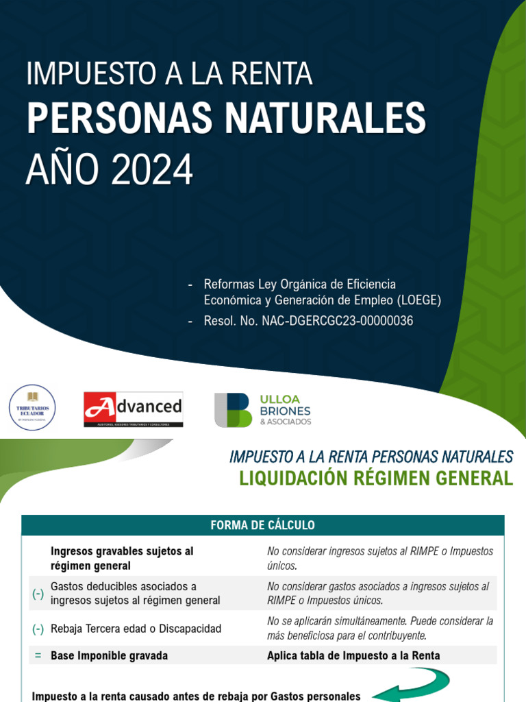 Ir Personas Naturales 2024 | PDF | Impuestos | Impuesto sobre la renta