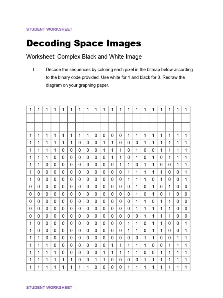 Binary Worksheet | PDF | Computer Data | Computing