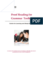 Proof Reading For Grammar Toolkit: Centre For Learning and Study Support