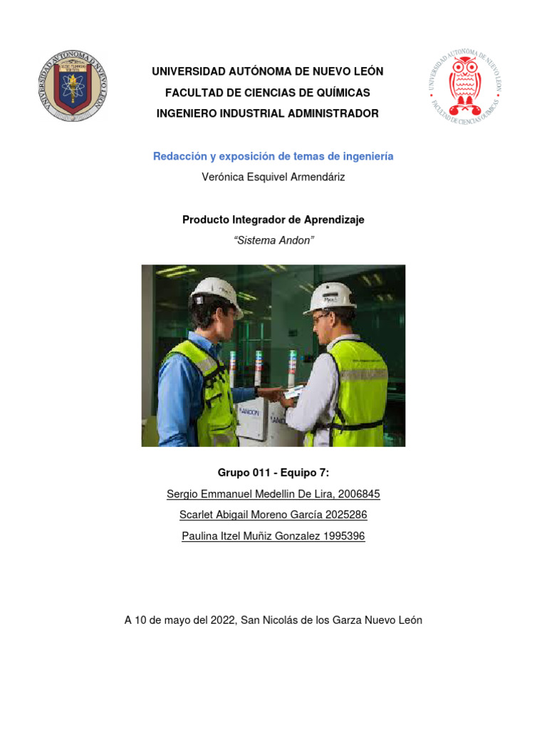 Sistema Andon | Descargar gratis PDF | Lean Manufacturing | Ingeniería ...
