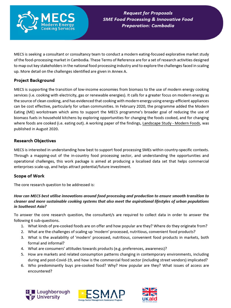 Cambodia Food Processing Market Study | PDF | Cereals | Foods