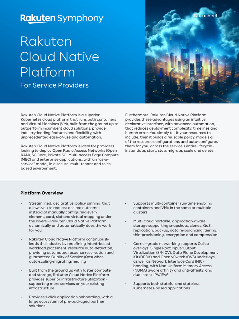 Rakuten Cloud Native Platform Overview | PDF | Cloud Computing | I Pv6