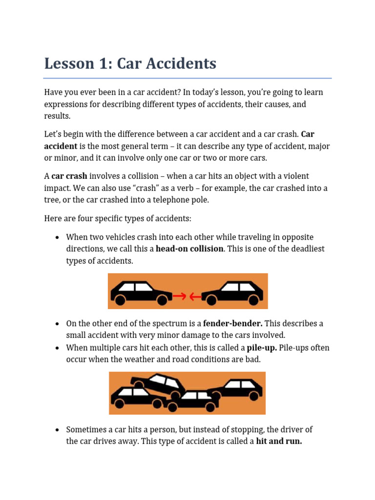 Understanding Car Accident Types | PDF | Traffic Collision | Driving