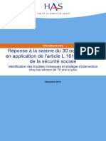 argumentaire HAS identification des troubles mnésiques et stratégie d’intervention