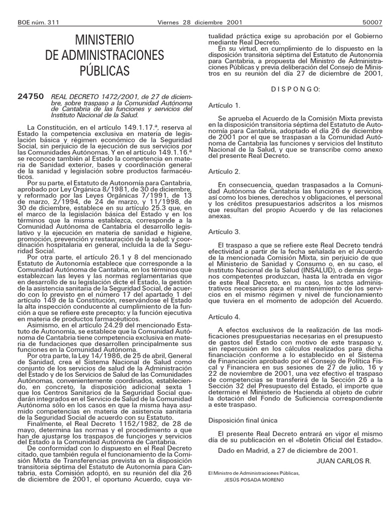 Ministerio de Administraciones Públicas: BOE Núm. 311 Viernes 28 ...