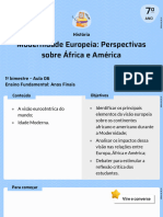 Modernidade Europeia: Perspectivas Sobre África e América: História