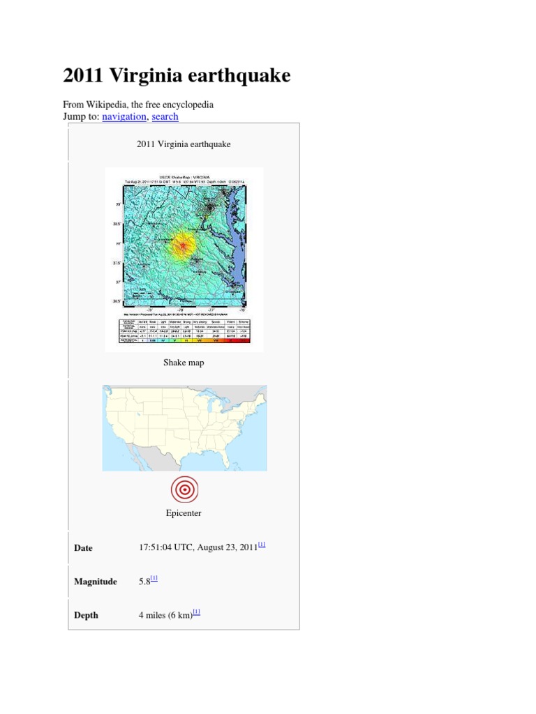 2011 Virginia Earthquake PDF Seismology Earthquakes