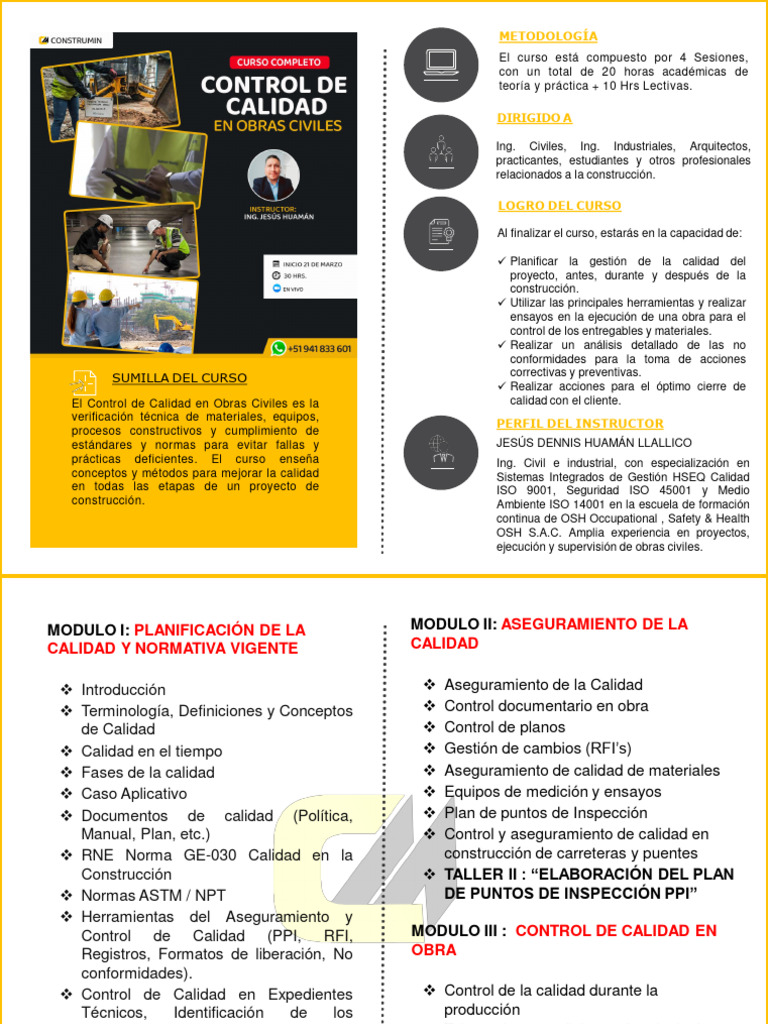 Control de Calidad en Obras Civiles | PDF