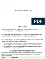 Solubility Product KSP