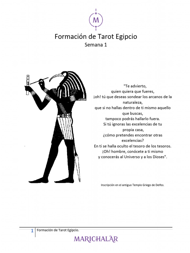 Formación y Cosmovisión del Tarot Egipcio | PDF | Religión y espiritualidad