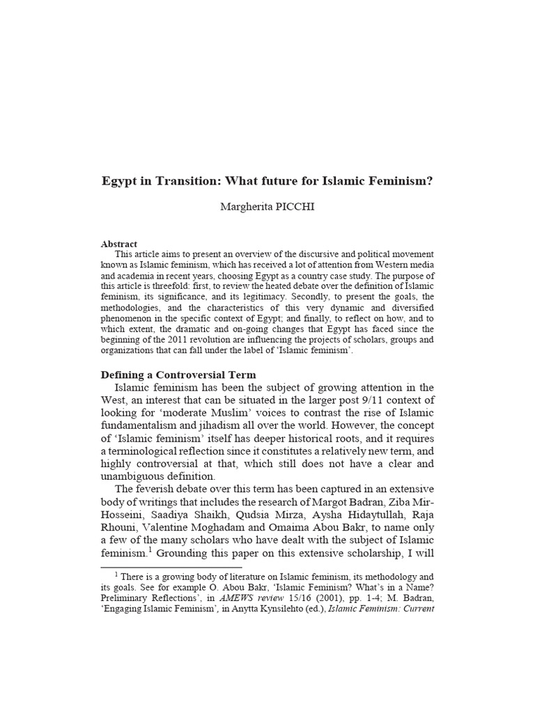 11.picchi Egypt Islamic Feminism | PDF | Feminism | Gender Studies