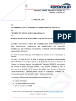 Comunicado: Alcaldes de Los 7 Cantones de La Provincia de Cotopaxi