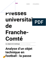 Les Objets de La Technique - Analyse D'un Objet Technique en Football - La Passe - Presses Universitaires de Franche-Comté