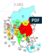 Mapa de Asia A Color y para Colorear