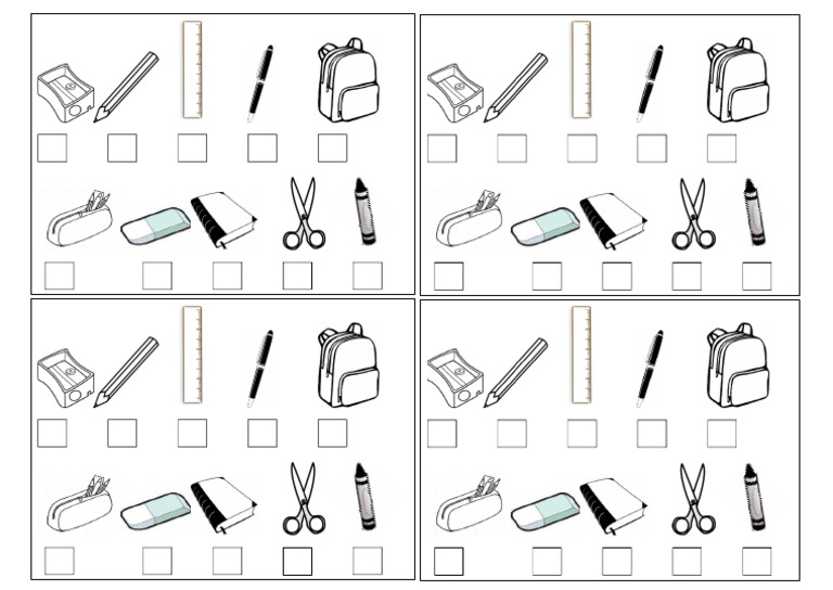 05school Objects Listen and Number A4 | PDF