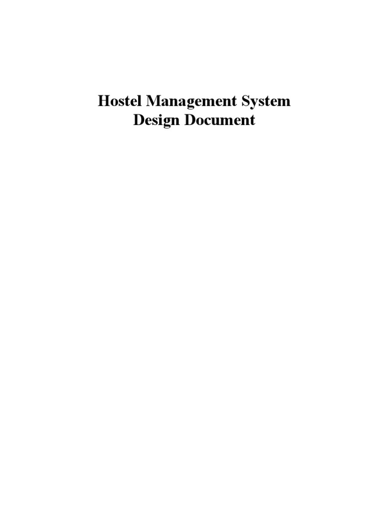 Hostel Management System Design Overview | PDF | Parameter (Computer ...