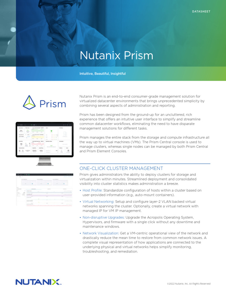 Nutanix Prism: Simplified Datacenter Management | PDF | Computer ...