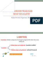 Larutan, Konsentrasi Dan Sifat Koligatif