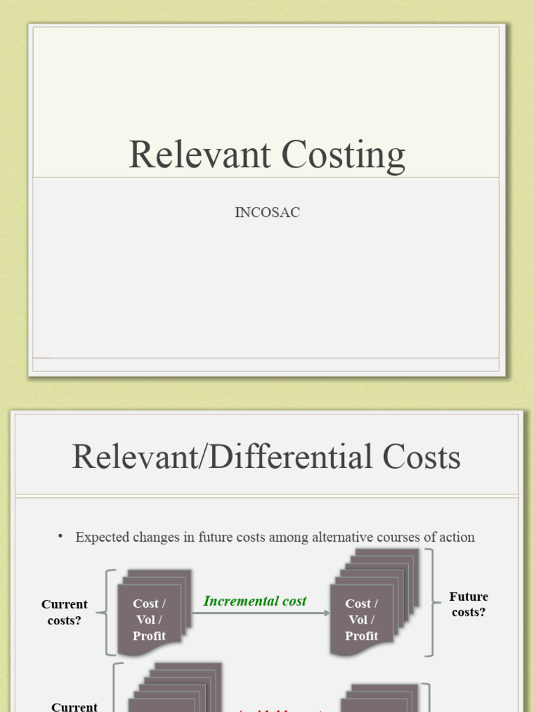 Relevant Costing | Download Free PDF | Cost | Opportunity Cost