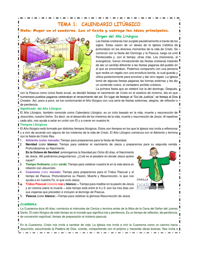 Calendario Litúrgico para Niños 2025 | PDF | Pascua de Resurrección ...