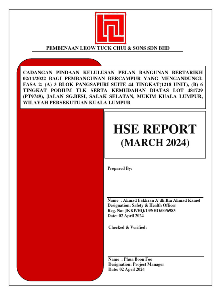 HSE Monthly Report - March 2024 | PDF | Occupational Safety And Health ...