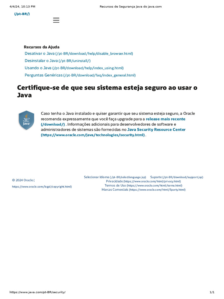 03 - Recursos de Segurança Java Do | PDF