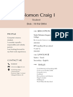 White and Beige Simple Student CV Resume