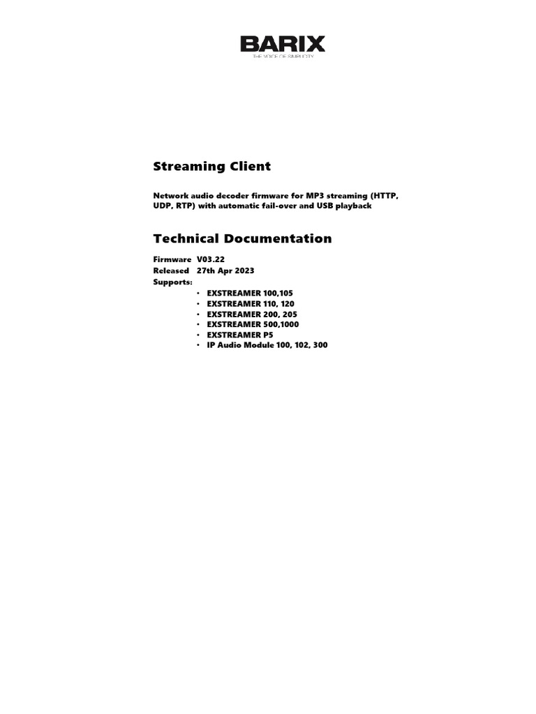 Streaming Client Firmware V03.22 Update | PDF | World Wide Web ...