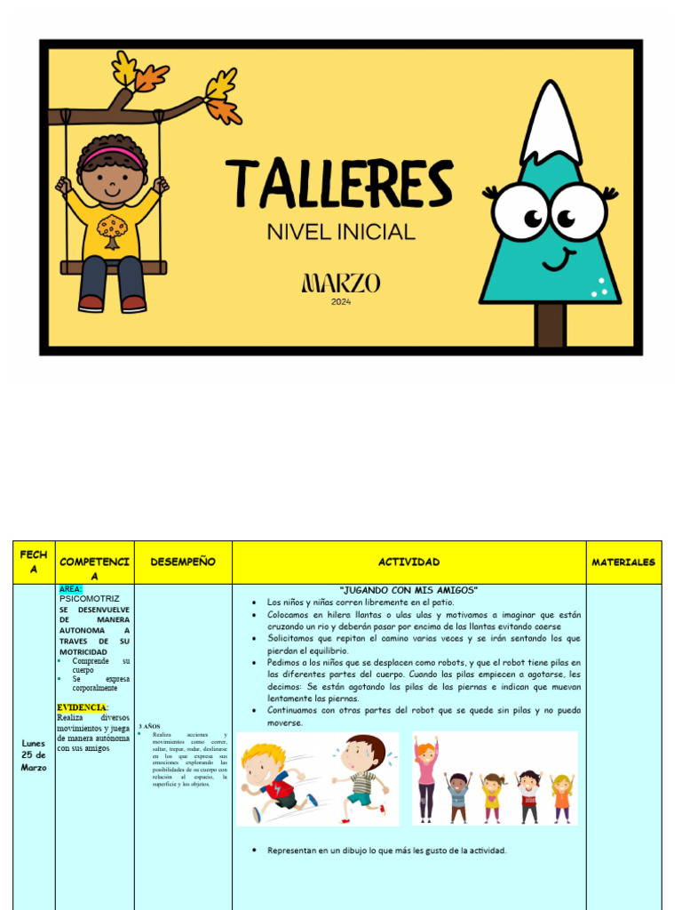 Actividades Psicomotrices para Niños de 3 Años | PDF