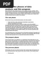 More On The Phases of Data Analysis and This Program