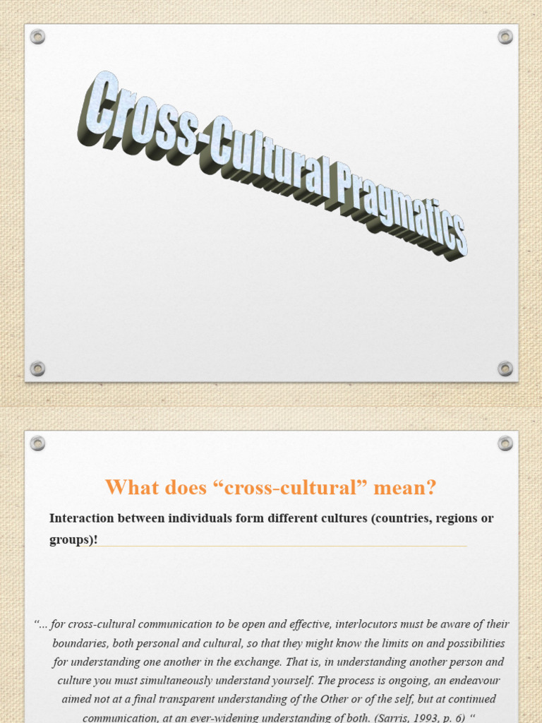 Understanding Cross-Cultural Pragmatics | PDF | Second Language ...