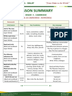 Week 24 - G3 - Lesson Summary Cambridge