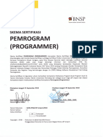 18 Skema Sertifikasi Okupasi Pemrogram Programmer