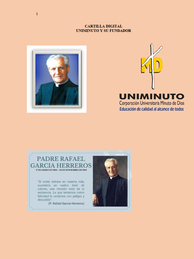 Cartilla Digital Uniminuto y Su Fundador | PDF | Iglesia Católica ...