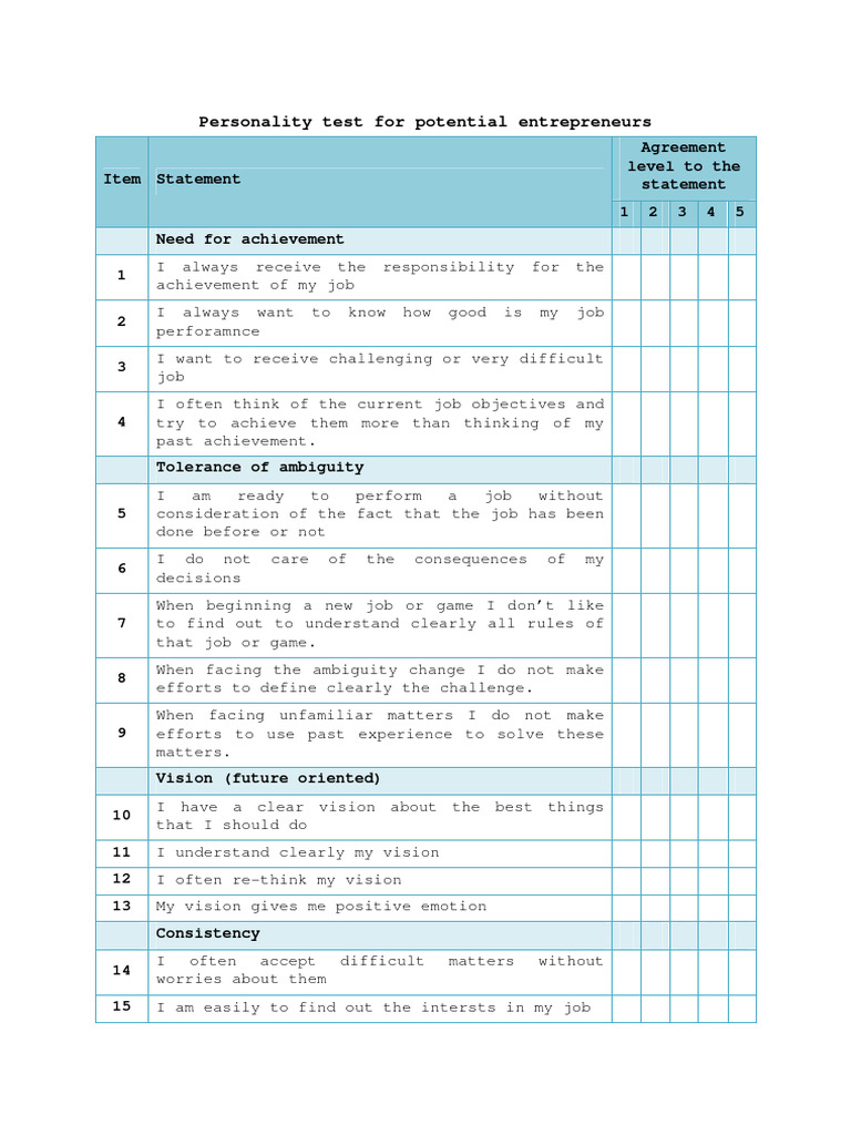 Personatility Traits Test | PDF | Experience | Cognitive Science