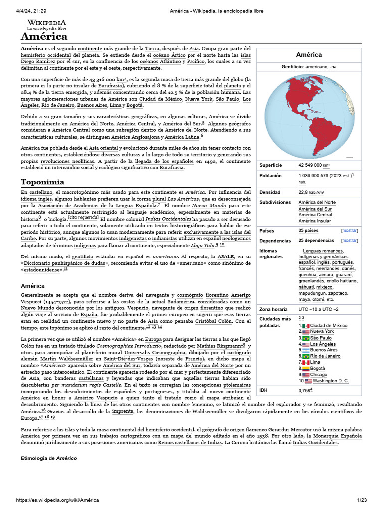 América | PDF | Américas | Andes