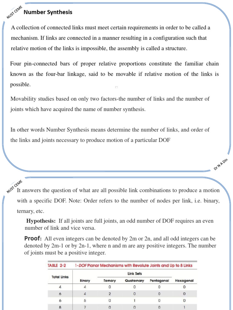 Number Synthesis in Mechanisms | PDF | Kinematics | Mechanics