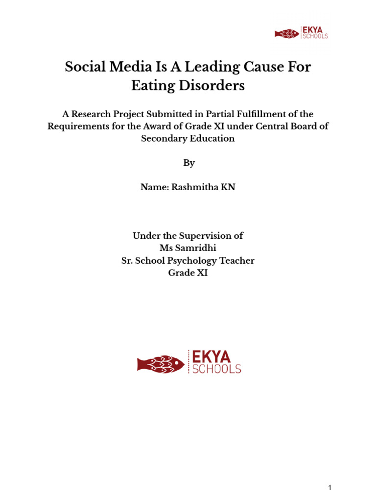 Social Media Is A Leading Cause For Eating Disorders | PDF | Eating ...