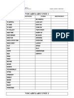 Vocabulary Unit 1 y 2