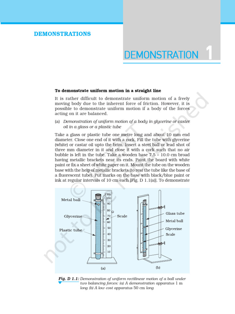 CBSE Class 11 Physics Demonstrations | PDF | Force | Pendulum