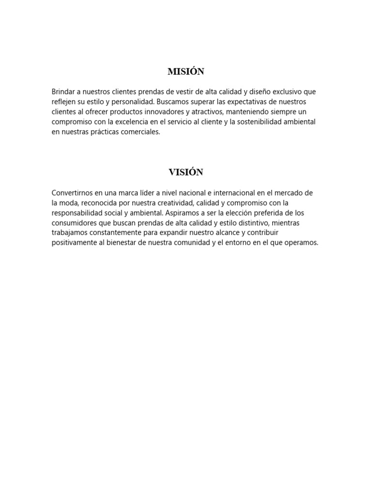 Misión y Vision | PDF | Estilo de vida