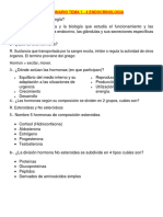 Cuestionario Endocrinologia Tema 1 - 4 de Las Diapositivas y Laminas Del Texto