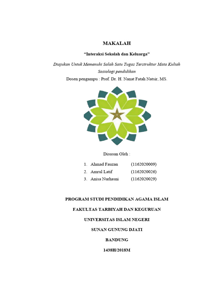 Interaksi Sekolah dan Keluarga dalam Pendidikan | PDF