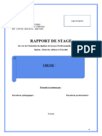 Page de Garde Rapport de Stage Et Mémoire Licence & Master Droit