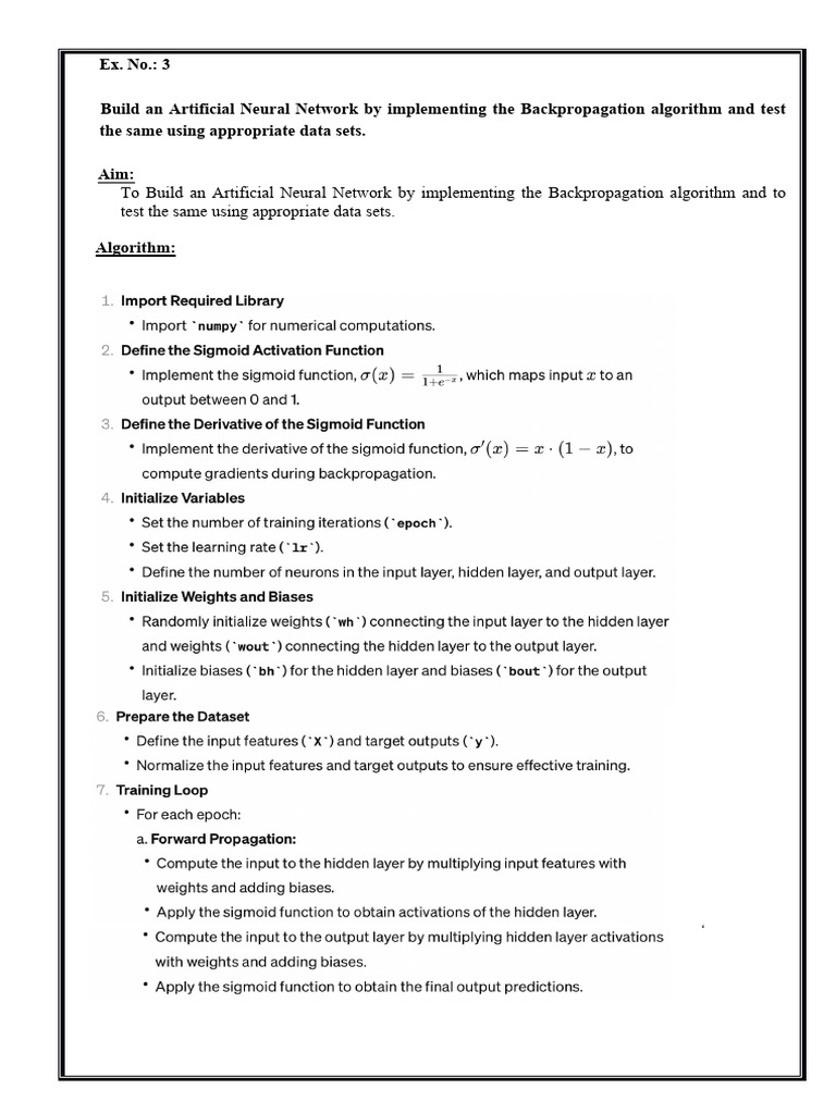 Neural Network Backpropagation Guide | PDF | Computers | Technology ...